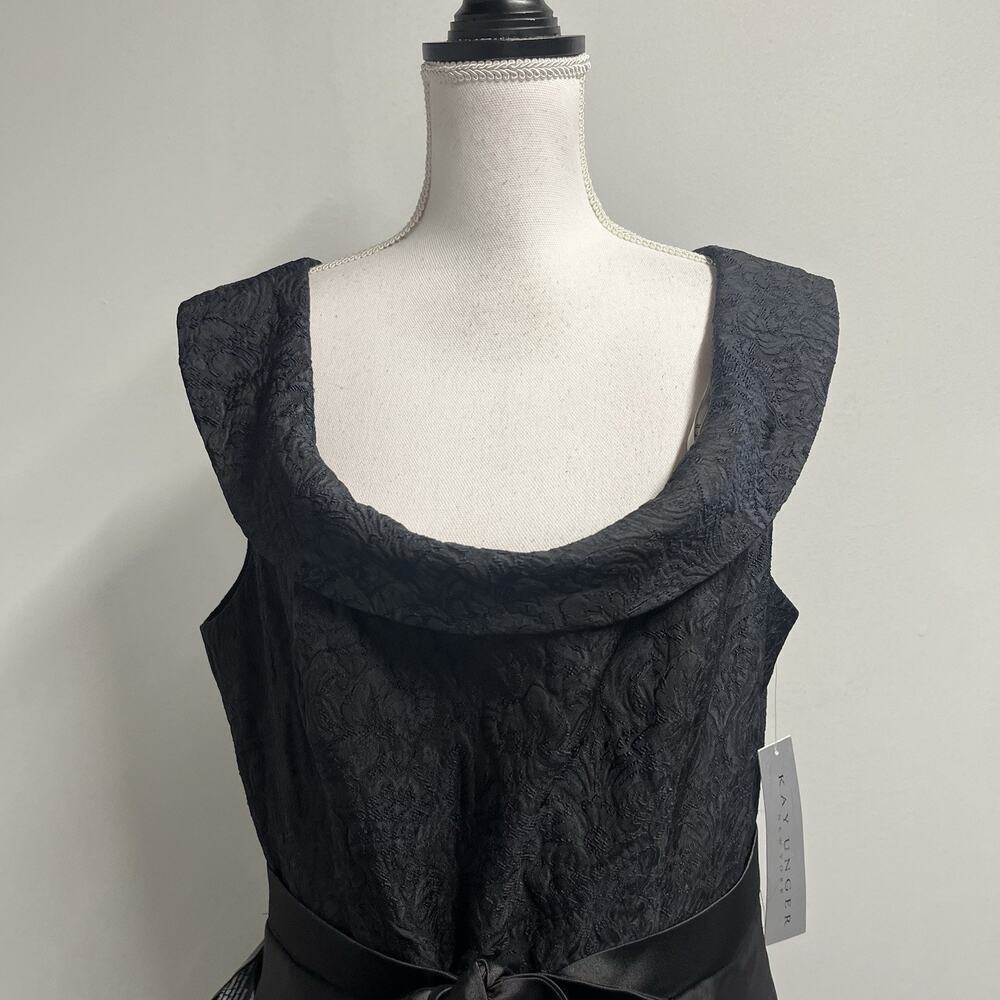 Kay Unger Black Colette Walk Thru Jumpsuit Formal Evening Gown Dress size 14 - Picture 6 of 16